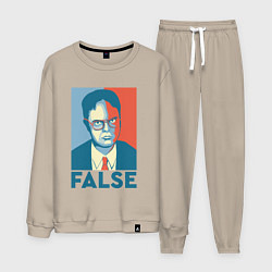 Костюм хлопковый мужской Dwight false - офис, цвет: миндальный