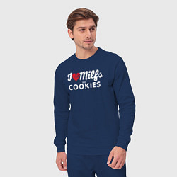 Костюм хлопковый мужской Milf and cookies милфа, цвет: тёмно-синий — фото 2