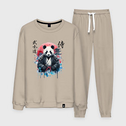 Костюм хлопковый мужской Panda - bushido samurai code, цвет: миндальный