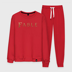 Костюм хлопковый мужской Fable logo, цвет: красный