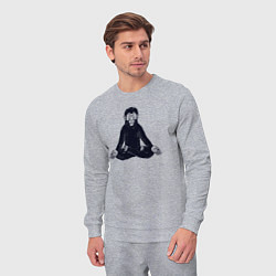 Костюм хлопковый мужской Yoga monkey, цвет: меланж — фото 2