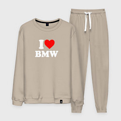 Костюм хлопковый мужской I love my BMW, цвет: миндальный