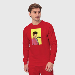Костюм хлопковый мужской J-hope Butter, цвет: красный — фото 2