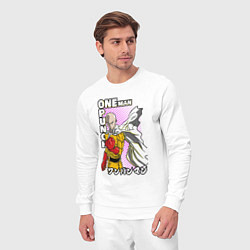 Костюм хлопковый мужской One-Punch Man Ванпанч, цвет: белый — фото 2