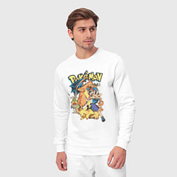 Костюм хлопковый мужской Покемоны все Pokemons, цвет: белый — фото 2
