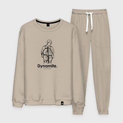 Костюм хлопковый мужской BTS Dynamite Jeon Jungkook, цвет: миндальный