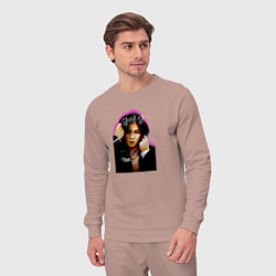 Костюм хлопковый мужской Kang Yeosang Ateez, цвет: пыльно-розовый — фото 2