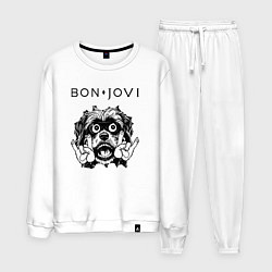 Костюм хлопковый мужской Bon Jovi - rock dog, цвет: белый
