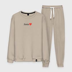 Костюм хлопковый мужской BTS - Jimin, цвет: миндальный