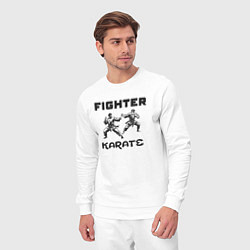 Костюм хлопковый мужской Fighters karate, цвет: белый — фото 2