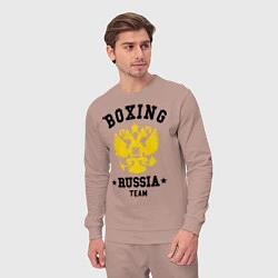 Костюм хлопковый мужской Boxing Russia Team, цвет: пыльно-розовый — фото 2
