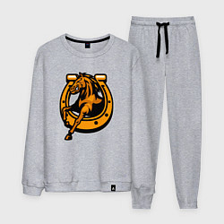 Костюм хлопковый мужской Лошадь и подкова, цвет: меланж