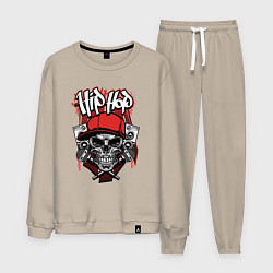 Костюм хлопковый мужской Hip-hop skeletor, цвет: миндальный