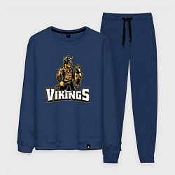 Костюм хлопковый мужской Vikings team, цвет: тёмно-синий