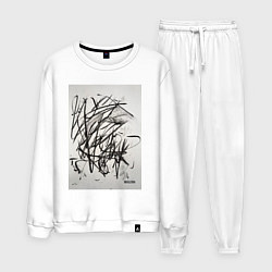 Костюм хлопковый мужской Abstract flow, цвет: белый