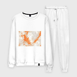 Мужской костюм Оранжевая краска на белом
