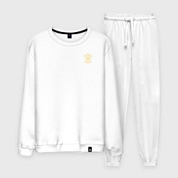 Костюм хлопковый мужской Мы русские с нами Бог Ника желтая с Николаем 2 для, цвет: белый