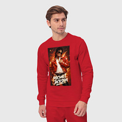 Костюм хлопковый мужской Michael Jackson in the red jacket, цвет: красный — фото 2