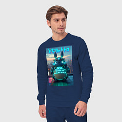 Костюм хлопковый мужской Cyber Totoro - neon glow fantasy, цвет: тёмно-синий — фото 2