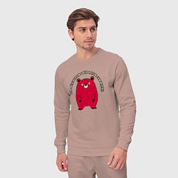 Костюм хлопковый мужской Осторожно, я просыпаюсь, цвет: пыльно-розовый — фото 2