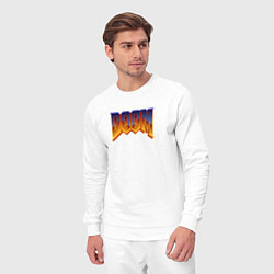 Костюм хлопковый мужской Doom logotype, цвет: белый — фото 2