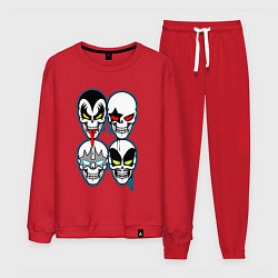 Костюм хлопковый мужской Kiss skulls, цвет: красный