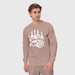 Костюм хлопковый мужской След Велеса - медведь, цвет: пыльно-розовый — фото 2