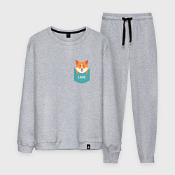 Мужской костюм Милый щенок корги в кармашке