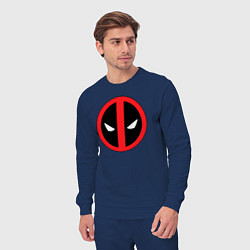 Костюм хлопковый мужской Deadpool logo, цвет: тёмно-синий — фото 2
