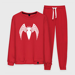 Костюм хлопковый мужской Venom spider logo, цвет: красный