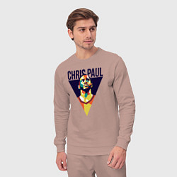 Костюм хлопковый мужской Крис Пол, цвет: пыльно-розовый — фото 2