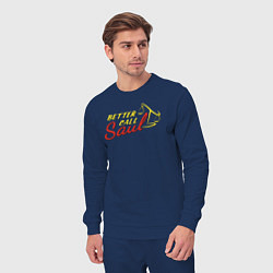 Костюм хлопковый мужской Better call Saul logo, цвет: тёмно-синий — фото 2