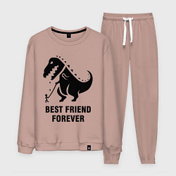 Костюм хлопковый мужской Godzilla best friend, цвет: пыльно-розовый
