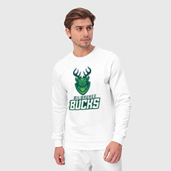 Костюм хлопковый мужской Milwaukee Bucks NBA, цвет: белый — фото 2