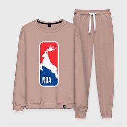 Костюм хлопковый мужской NBA Bucks, цвет: пыльно-розовый