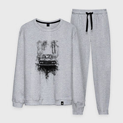 Костюм хлопковый мужской Авто в лесу, цвет: меланж