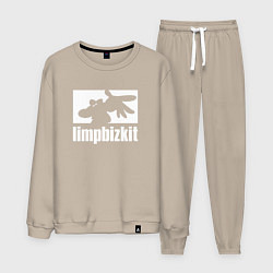 Костюм хлопковый мужской Limp Bizkit - logo, цвет: миндальный