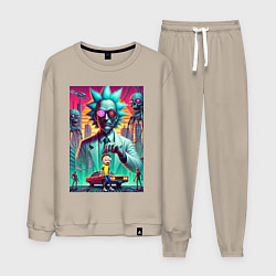 Костюм хлопковый мужской Рик подарил Морти автомобиль - нейроарт, цвет: миндальный