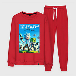 Костюм хлопковый мужской Rick and Morty Minecraft - collaboration, цвет: красный