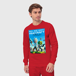 Костюм хлопковый мужской Rick and Morty Minecraft - collaboration, цвет: красный — фото 2