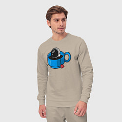 Костюм хлопковый мужской Space tea, цвет: миндальный — фото 2