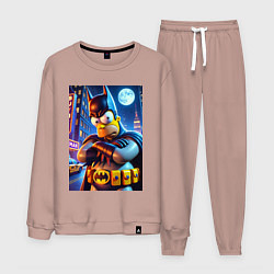 Костюм хлопковый мужской Batsimpson - ai art collaboration, цвет: пыльно-розовый
