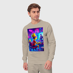 Костюм хлопковый мужской Барт и Мэгги выбирают персонажа, цвет: миндальный — фото 2