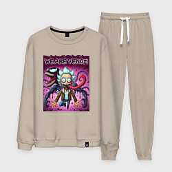 Костюм хлопковый мужской Venom possessed Rick, цвет: миндальный