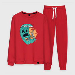 Костюм хлопковый мужской Skeletor surfer, цвет: красный