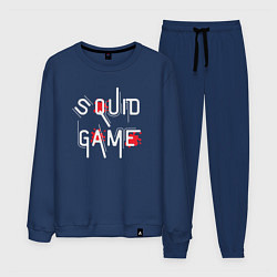 Костюм хлопковый мужской Squid game blood, цвет: тёмно-синий
