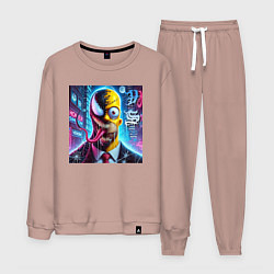 Костюм хлопковый мужской Venom-Homer - collaboration, цвет: пыльно-розовый