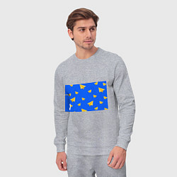 Костюм хлопковый мужской Желтый самолетик, цвет: меланж — фото 2