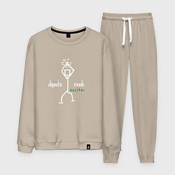 Костюм хлопковый мужской Depeche Mode - Exciter merch, цвет: миндальный