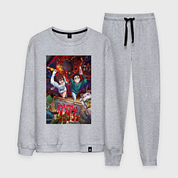 Костюм хлопковый мужской Дандадан: Момо и Кэн, цвет: меланж